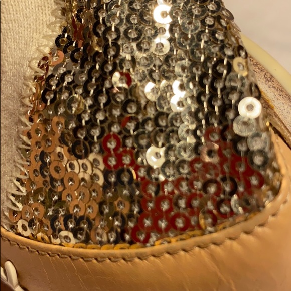 CHANEL Ballet Flats -Sparkling Gold/Cream Stitch - Picture 4 of 12